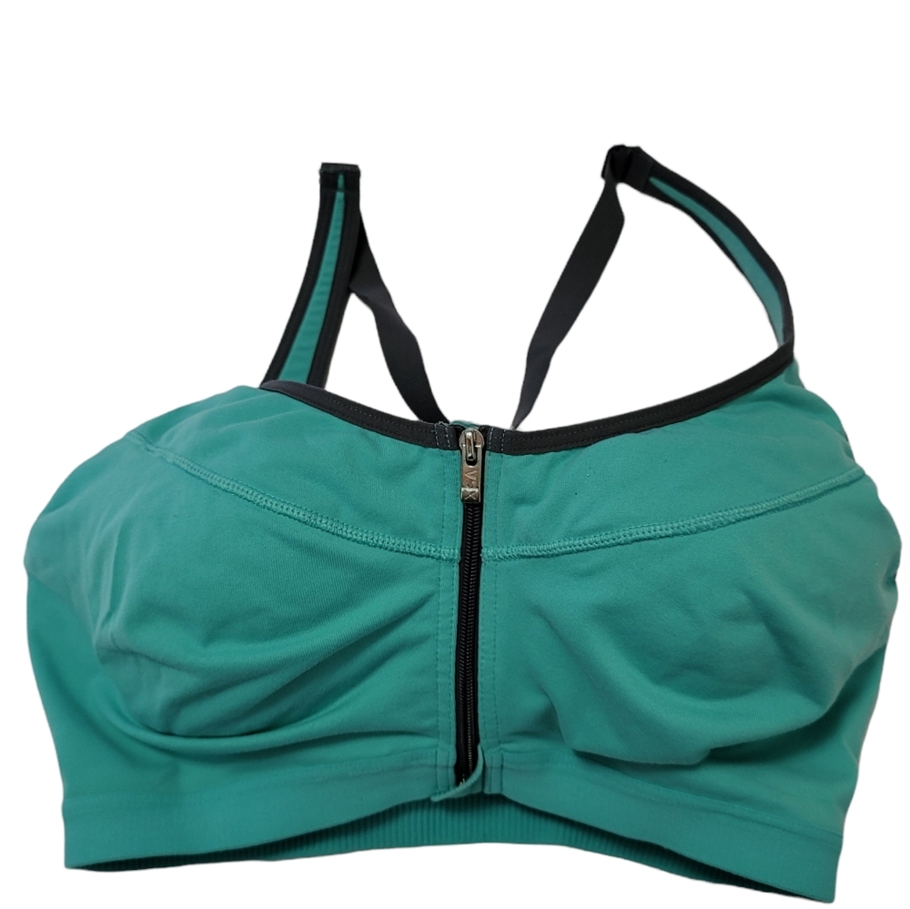 Victoria's Secret Teal VSX Sport Zip up Sports Bra Size 34DD